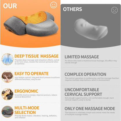Switchable Cervical Pillow with Massage and Heating Functions